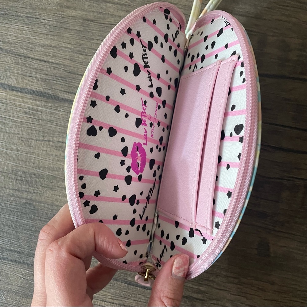 Luv Betsey Pastel Rainbow Leopard Kitty Wristlet - Picture 5 of 8